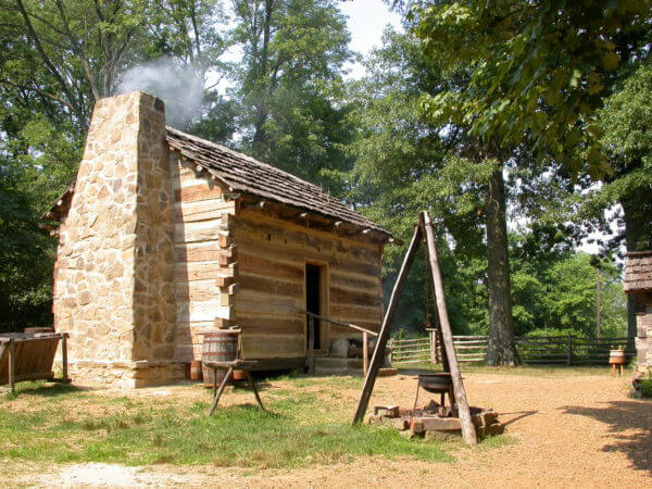 Living historical farm cabin
